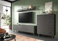 xonox.home Wohnwand Wohnwand Wohnkombination Linea 2, 3-teilig, grau, (3-St), Wohnkombination, modern