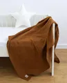 LOOLAY Musselin Decke 120x120cm – 100% Europäische Baumwolle – Leicht Atmungsaktiv – musselindecke Sommer für Kinder – Wickeldecke, Reisedecke und Strandtuch (Karamell)