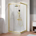 BREUER Duschkabine, "Ektos", LxBxH: 90x90x180 cm, goldfarben, Klarglas