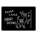 speecheese Rama Lama Ding Dong Alpaka Fußmatte in 35x50 cm ohne Rand Türmatte für Besuch Lachen Witziges Alpaka-Design Christkind Weihnachtsbaum