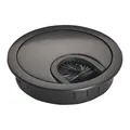 SOTECH Kabeldurchführung schwarz matt Bohrmaß Ø 60 mm Außenmaß Ø 68 mm Kabeldurchlass aus Metall mit Bürstendichtung