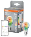 Osram SMART+ LED-Lampe Kolbenform A40 RGBW E27, Filament, Matter-ready, steuerbar per App, Multicolor, WiFi-Anbindung, 2700–6500 K