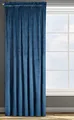 Design91 Samtvorhang Kräuselband Blickdichte Vorhänge Samt Velours 135x300 Samtvorhänge ROSA (dunkelblau)