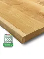 holz4home® Esstischplatte Massivholz Eiche mit Baumkante I Massivholzplatte Natur Geölt Echtholz, Vollflächig 4cm dickes Massivholz