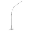 Daylight Slimline 4 LED Floor Lamp - 6,000K Daylight, 3,200 Lux, 4 Brightness Levels, USB-C Port for Fast Charging - Sleek Design, Anti-Glare Shade, Flexible Height Adjustment - Brushed Steel