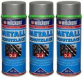 3x400ml Lackspray Metall Schutzlack 2in1 Rostschutz & Lack Farbe Silber RAL9006