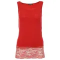 Muse Spitzentop Trägertop mit Spitzensaum 0518 rot M/L