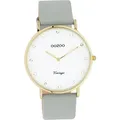 Oozoo Leder Uni Uhr C20245 Analog Quarzuhr Armband grau Vintage Series D2UOC20245 - Grau