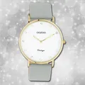 Oozoo Unisexuhr Vintage Series C20245 grau Lederarmband Quarz Analoguhr UOC20245