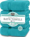Utopia Towels - 4er-Pack Badetücher Set Premium 100% ringgesponnene Baumwolle 69 x 137 cm Handtücher, sehr saugfähig, weiches Gefühl Duschtücher (Türkis)