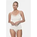 Mey Spaghettitop Damen Serie Emotion Elegance Uni (1-tlg) Spitzenverzierungen, Viskose-Mix, Feinripp, V-Neck goldfarben XXL (46)