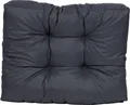 TexDeko Garden halbes Palettenkissen 60x80x18cm gesteppt wasserabweisend UV-beständig, Anthrazit