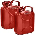 BW Kraftstoffkanister Metall Benzinkanister 2x 5 Liter Rot RAL 3000 TÜV-geprüft und UN-Zulassung Made in Europe