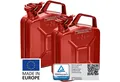BW Benzinkanister Metall Kraftstoffkanister 2x 5 Liter - Rot - RAL 3000 (nach NATO Standard, Made in Europe), TÜV-geprüft und UN-Zulassung