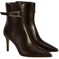 Desa Damen-Stiletto-Stiefeletten – Obermaterial aus Leder, 9 cm Absatz, Re Stiefel braun 39