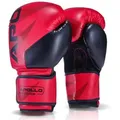 Apollo Boxhandschuhe Boxhandschuhe Männer Champion Thai Box Handschuhe, Training am Boxsack oder Sparring für Frauen und Männer rot|schwarz 14oz