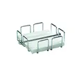 APS Serviettenhalter „Wire", Serviettenspender aus verchromtem Metall, Serviettenständer für Servietten 1/4 Falz, inkl. Beschwerer, 19 x 19 cm, 6,5 cm Höhe, für 50 Servietten