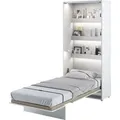MEBLINI Schrankbett Bed Concept - Wandbett mit Lattenrost - Klappbett mit Schrank - Wandklappbett - Murphy Bed - Bettschrank - BC-03 - 90x200cm Ver... - Weiß