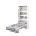 MEBLINI Schrankbett Bed Concept - Wandbett mit Lattenrost - Klappbett mit Schrank - Wandklappbett - Murphy Bed - Bettschrank - BC-03-90x200cm Vertikal - Weiß Matt