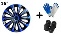 Radkappen Radzierblenden Radblenden Satz 4x Stück Strong Duocolor Black Blue 16"