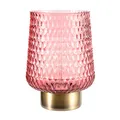 Pauleen 48134 Rose Glamour mobile Tischleuchte Glas Tischlampe Timerfunktion 6H Batterie Glaslampe ohne Kabel Rosa Glas/Metall