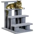 PawHut Tiertreppe für Katze und Hunde 4 Stufen 63 5x43x60cm