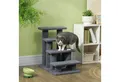 PawHut Kratzbaum Tiertreppe Katzentreppe Hundetreppe 4 Stufen, Grau, 61x41x60cm