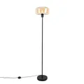 Qazqa Stehlampe Bizle, ohne Leuchtmittel, Warmweiß, QAZQA Stehlampe, e27, Beige, Glas, Art Deco