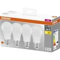 Osram E27 9W BULB Frosted 4PACK LED-Lampe, Birnenform, Sockel E27, 9 Watt, Warmweiß, 2700 K,