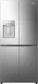 Hisense Freistehend Flügeltürkühlschrank, Inox, 483 l, Freistehend, Amerikanische Tür, Grau, Edelstahl, 4 Tür(en), 60/40, Berührung