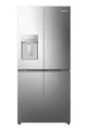 Hisense RQ5P470SYID Cross Door/Freistehend/EEK D/35 dB/No Frost/483 L/Automatischer Eiswürfel Bereiter/Wasserspender/My Fresh Choice/Metal Cooling/WiFi/SuperCool/HxBxT 178,5 x 79,4 x 69,8 cm/InoxLook