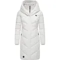 Ragwear Steppmantel Natalka stylischer, gesteppter Winterparka mit gefütterter Kapuze weiß S (36)