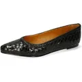 Melvin & Hamilton Alexa 49 Leder-Geflochtene Schuhe für Damen Ballerina Flache Absätze, Echtes Leder, Von Hand geflochten schwarz 37 EU