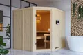 Karibu Sauna Innensauna Kotka Eckeinstieg Ofen 9 kW integr. Strg 196x196x198 cm ohne Dachkranz