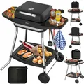 2in1 Elektrogrill Standgrill Tischgrill elektrisch 3.050 Watt - Elektro Grill für Balkon, Draußen mit Standfuß große Grillfäche Stufenloser Temperaturregler elektrischer BBQ Grill