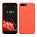 kwmobile Hülle kompatibel mit Apple iPhone 7 Plus/iPhone 8 Plus Hülle - Silikon Handy Case - Handyhülle weiche Oberfläche - kabelloses Laden - Leuchtende Koralle