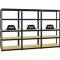 PROREGAL Mega Deal 3x Schwerlastregal Slim Elephant S HxBxT 180 x 90 x 45 cm 5 Ebenen Fachlast 350 kg Schwarz