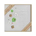 bsb - Karte zum Geburtstag - Nature Card - Nachhaltige Karten - Geburtstagskarten mit Umschlag - Geburtstagskarte Frauen & Männer - Glückwunschkarte 15,5 x 15,5 cm - Kleeblatt & Hufeisen