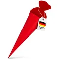 ITENGA Bastelschultüte Rohling Einschulung rund 70cm mit Filzverschluss ROT