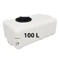 KMND Wassertank 100 Liter - PE-HD Wasserbehälter 3/4 Zoll Gewinde - lebensmittelecht PZH-Zertifiziert Regentonne Hauswasserwerk - UV-beständig flach Eckig Trinkwasser Vorrat - Weiss