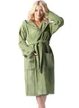 MAIAS art home® Bademantel mit Kapuze – 100 % Baumwolle Frottee – Damen & Herren – S bis XXL – 360g/m (DE/NL/SE/PL, Alphanumerisch, XL, Regular, Regular, Grün)