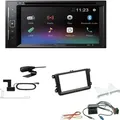 Pioneer AVH-A240DAB Autoradio Bluetooth DAB DVD USB passend für Volkswagen VW Jetta ab 2006 schwarz ohne Canbus