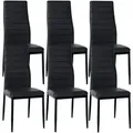 CLP 6er Set Esszimmerstühle Mayfair schwarz/Kunstleder