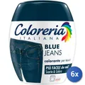 6x Bundle Farbe Coloration Stoffe Blau Jeans