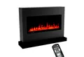 GLOW FIRE Elektrokamin weiß / grau / schwarz ZEUS LED Kamin mit Heizung, Elektrischer Kamin mit 3D Feuer mit Heizung, 2 Dekorationen