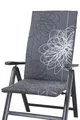 KETTtex 0519 Auflage Hochlehner Korsika grau-silber gemustert 123x49x4 cm Sitzpolster