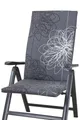 KETTtex Hochlehnerauflage Hochlehner Korsika 0519 grau-silber gemustert 123x49x4 cm KETTtex, (1 St), Halteband verstellbar mit Klettbändern